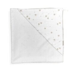 Badcape klavertjes beige