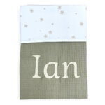 Dekentje met naam olijfgroen