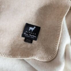 Beige alpaca wollen babydekentje 100x75 cm