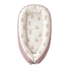 Babynestje dusty roze wafelstof met beertjesprint
